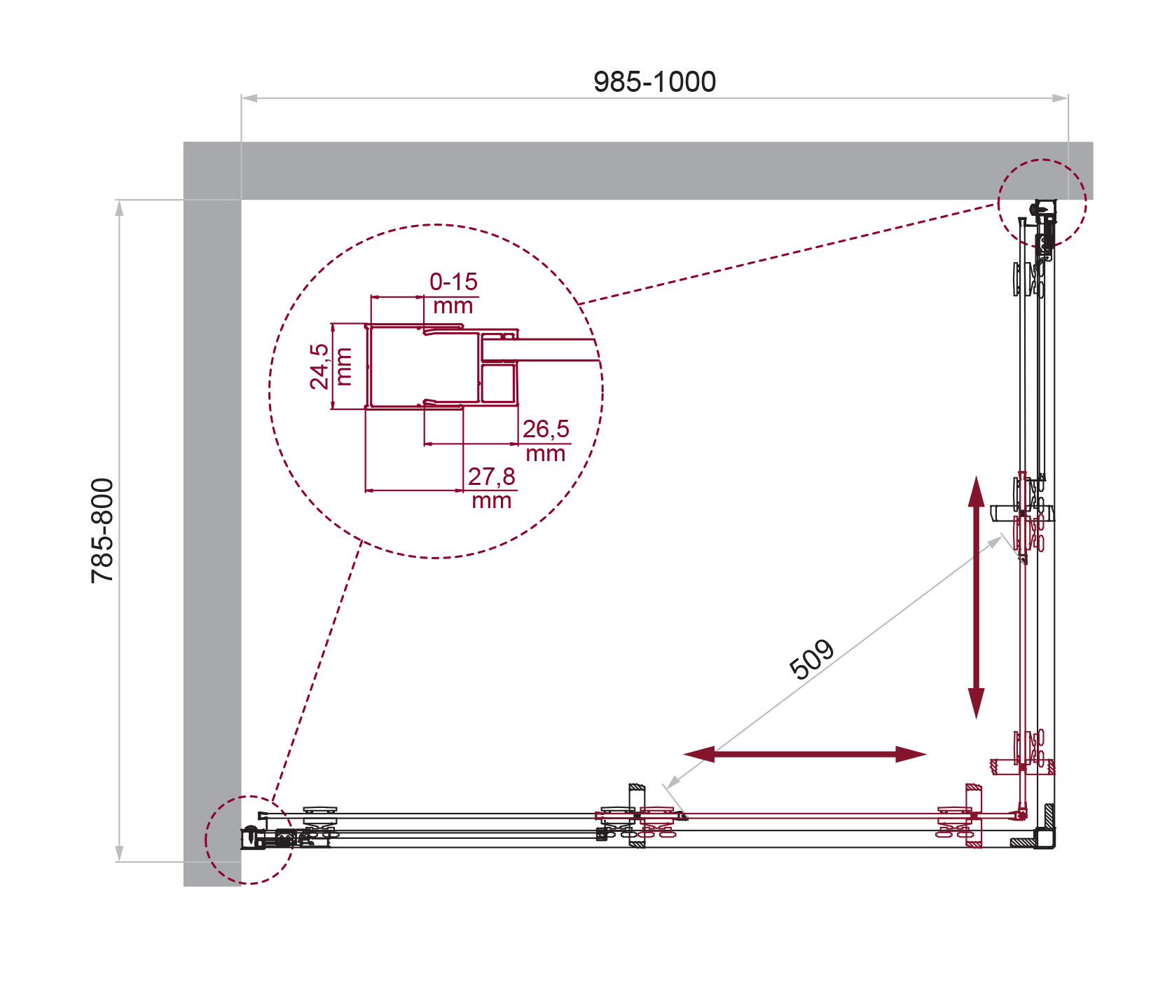Душевой уголок BelBagno LUCE-AH-2-100/80-C-Cr - Gidratop.ru изображение