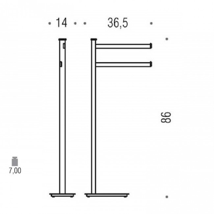 Colombo Units Напольная стойка с двойным п/держателем, H 86 см, цвет: черный матовый - Gidratop.ru изображение