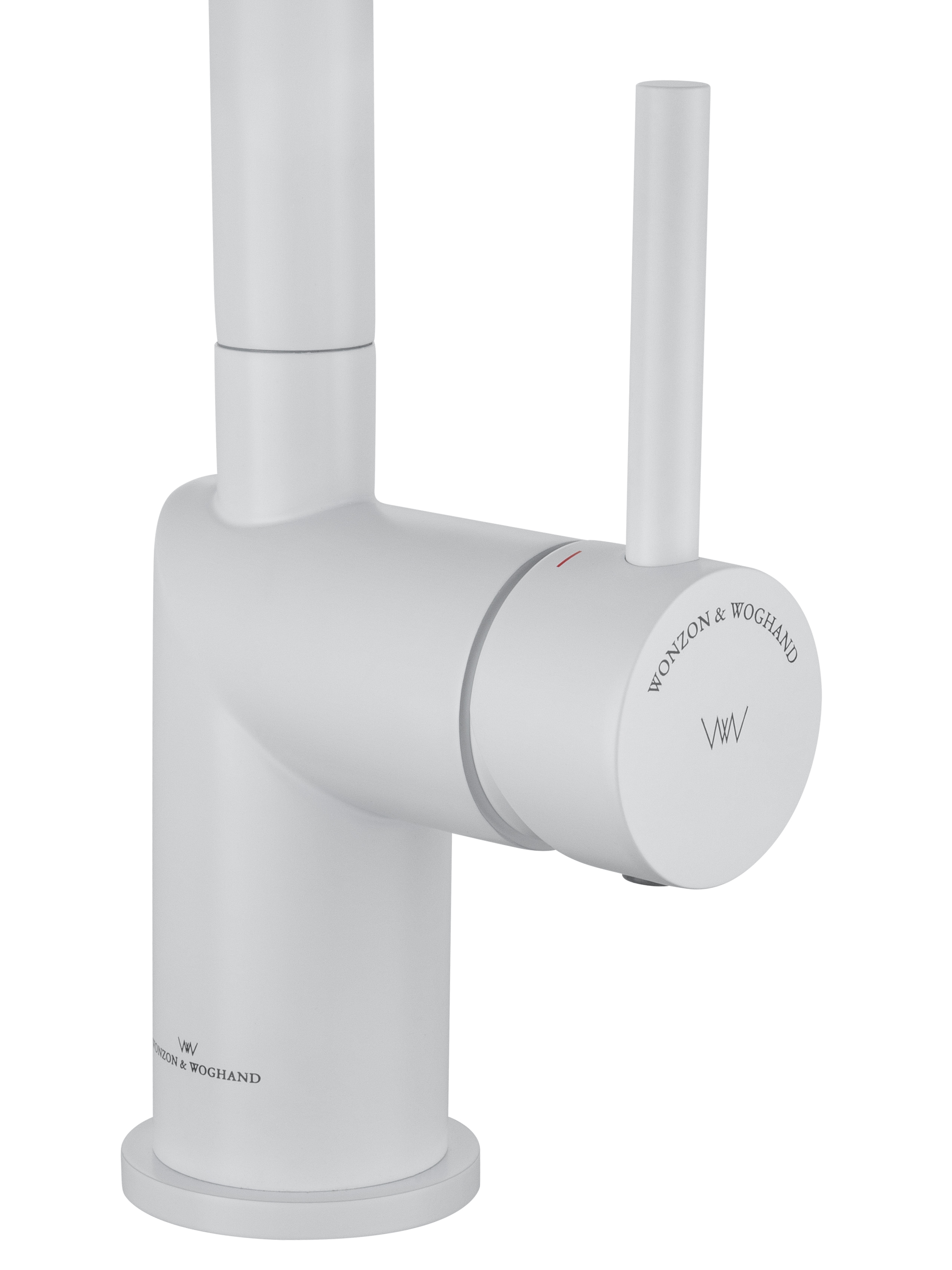 Смеситель для кухни с выдвижным изливом WONZON & WOGHAND, Белый матовый (WW-6018-MW) - Gidratop.ru изображение