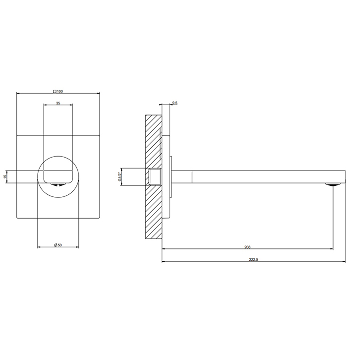 Gessi Emporio Via manzoni настенный излив длинный, комбинируемый с удаленным управлением, цвет: Black XL - Gidratop.ru изображение