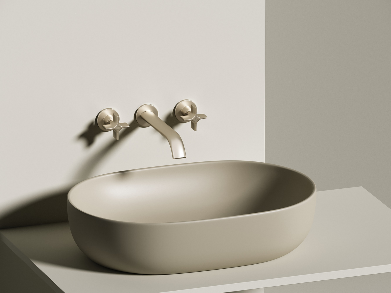 Умывальник чаша накладная овальная (цвет Капучино Матовый) Element 600x415x135мм - Gidratop.ru изображение