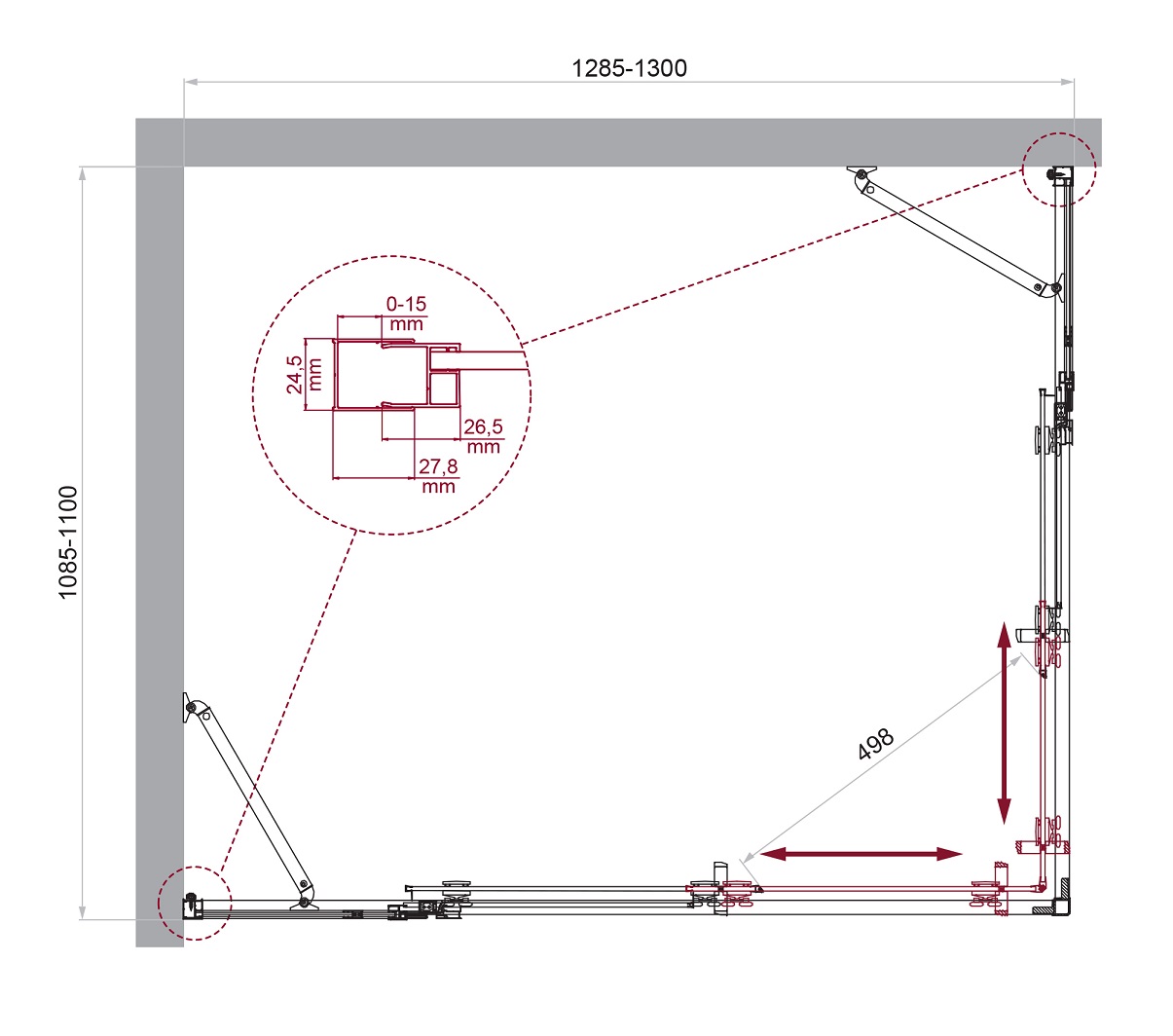 Душевой уголок BelBagno LUCE-AH-22-130/110-C-Cr - Gidratop.ru изображение
