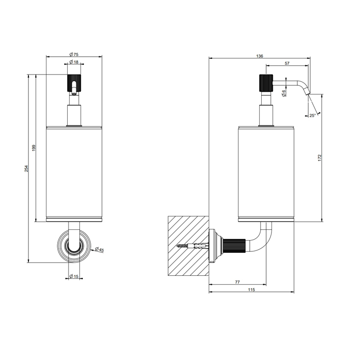 GESSI VENTI20 дозатор для жидкого мыла подвесной, цвет белый, фурнитура Aged Bronze - Gidratop.ru изображение