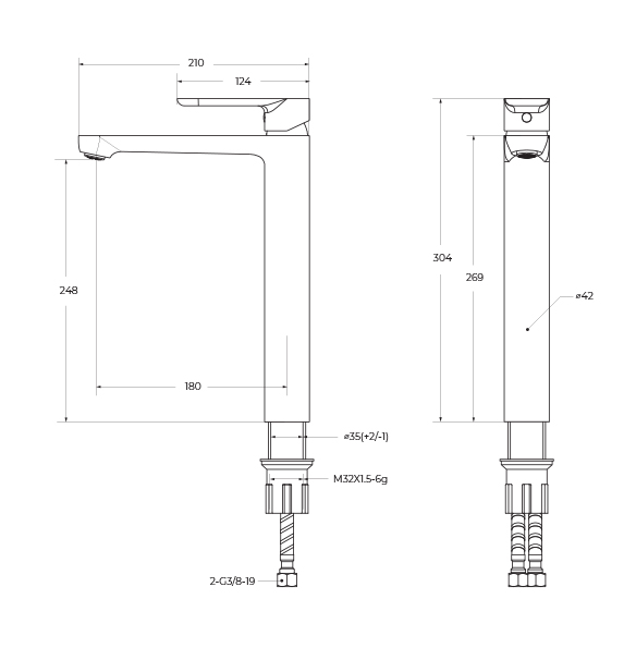STYLUS-LC-BORO-W0 Смеситель для накладной раковины однорычажный, без донного клапана, брашированное золото - Gidratop.ru изображение
