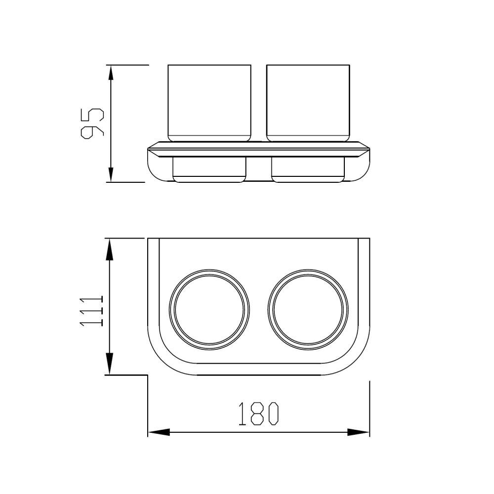 Стакан двойной для зубных щеток ABBER Nord AA1557B черный матовый - Gidratop.ru изображение