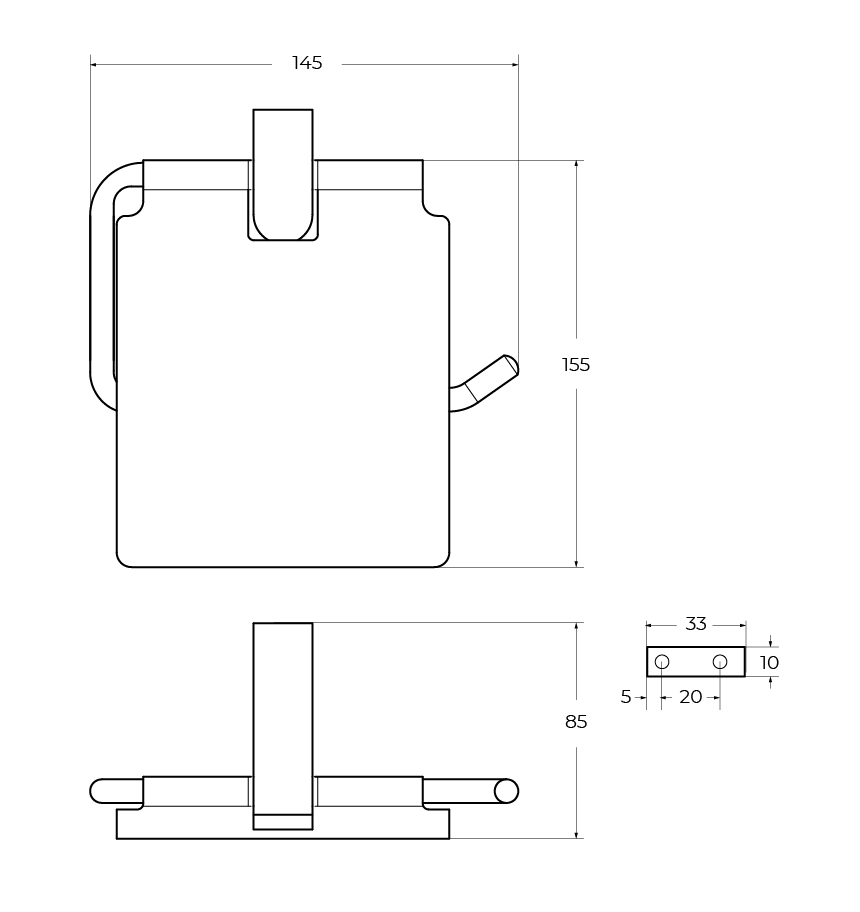 SLIDER-PH-GM Держатель для туалетной бумаги, исполнение оружейная сталь - Gidratop.ru изображение