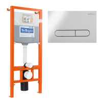 Комплект 2 в 1  Система инсталляции для унитазов BelBagno BB001-120  с кнопкой смыва BB005-PR-CHROME - Gidratop.ru изображение