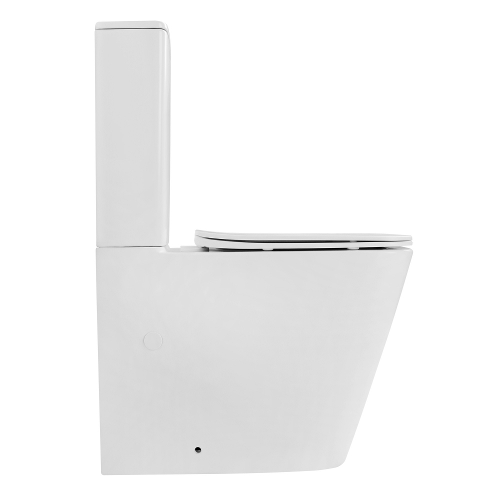 Унитаз ABBER Rechteck AC1210TMW компакт белый матовый, безободковый, смыв торнадо - Gidratop.ru изображение