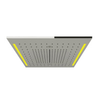 GESSI COLOUR верхний душ 500х500 мм., встраиваемый в потолок, 3 режима, хромотерапия, внешняя часть, цвет Mirror Steel - Gidratop.ru изображение