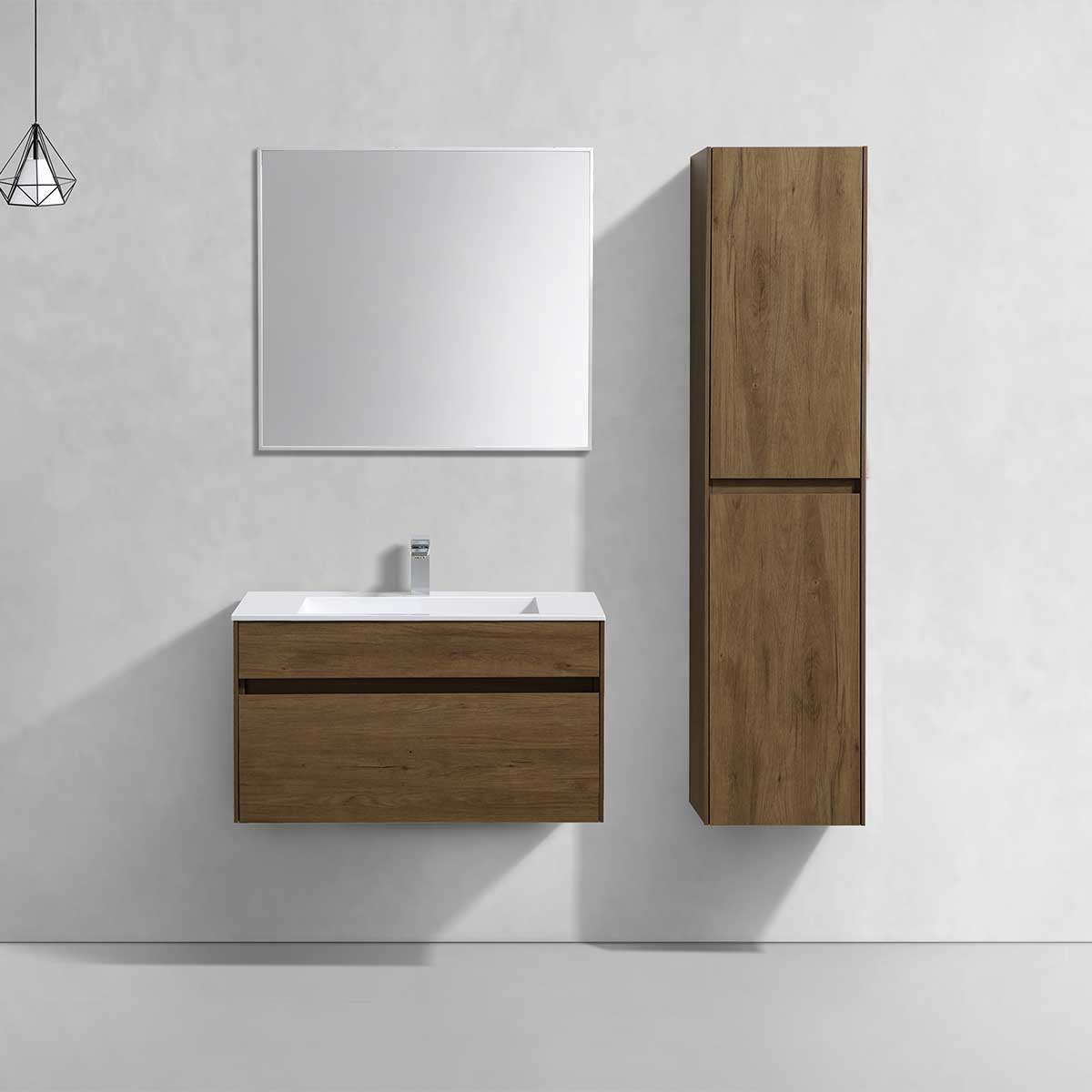 База под раковину Chiara 800 подвесная, 1 выкатной ящик soft-close, T.Oak - Gidratop.ru изображение