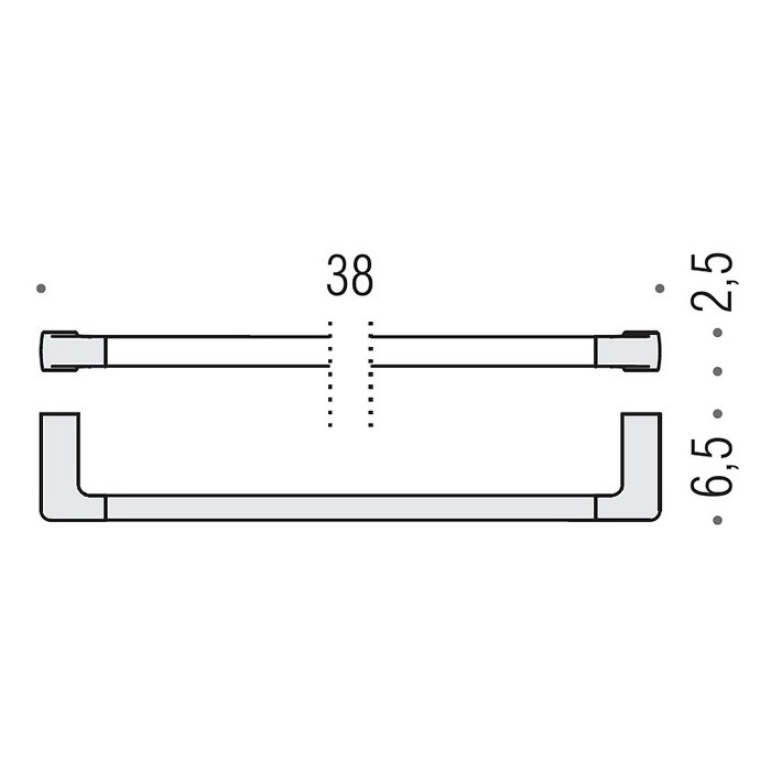 Colombo Lulu Полотенцедержатель 38 см, цвет: хром - Gidratop.ru изображение