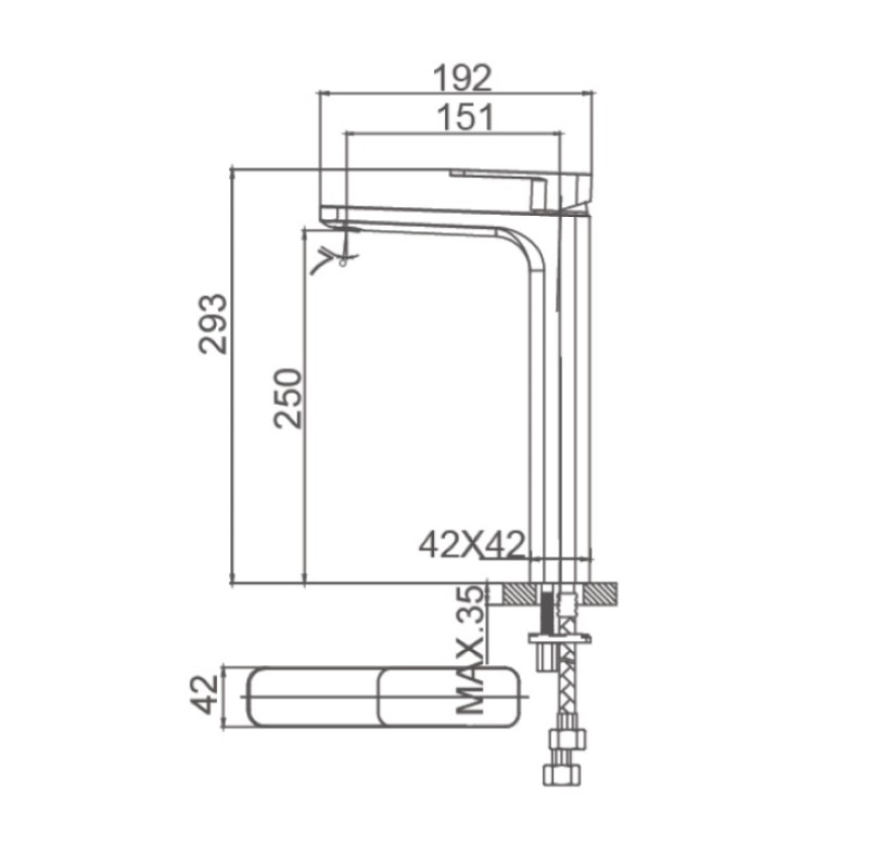 Смеситель для раковины высокий WONZON & WOGHAND ARNIE, Черный матовый (WW-691104-MB) - Gidratop.ru изображение