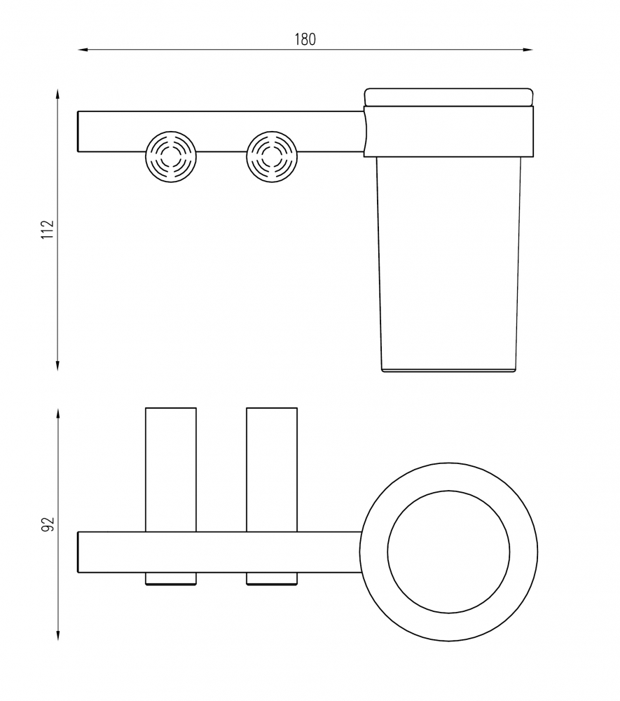 Стакан для зубных щеток с держателем ABBER Osten 316 AA1860BGG оружейная сталь брашированная - Gidratop.ru изображение