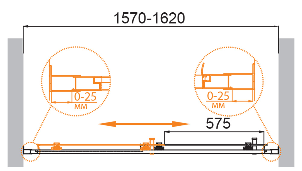 Душевая дверь CEZARES MOLVENO-BF-1-160-C-BORO-IV - Gidratop.ru изображение