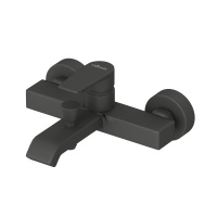 NAUTIC-VM-NOP Смеситель для ванны и душа однорычажный в комплекте с ручным душем, шлангом и держателем, исполнение черный матовый