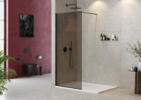 душевая перегородка CEZARES LIBERTA-L-1-100-BR-NERO - Gidratop.ru изображение