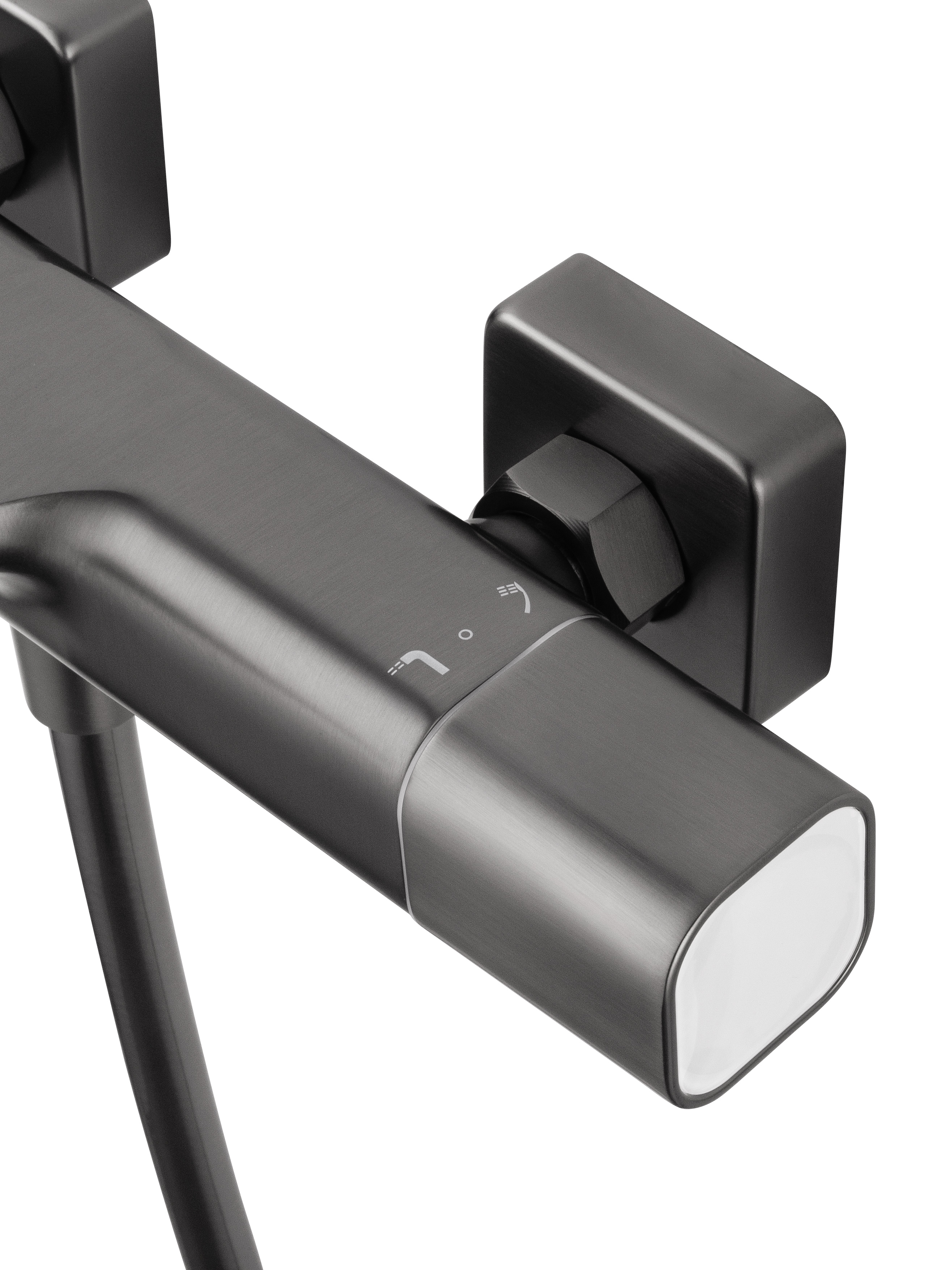 Смеситель для ванны с душевым гарнитуром и термостатом WONZON & WOGHAND SOLID, Темный графит (WW-C2011-A-BGG) - Gidratop.ru изображение