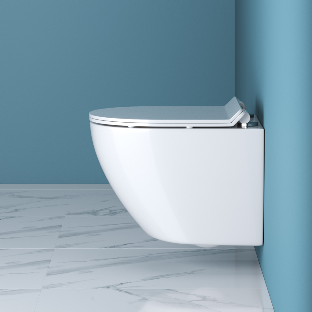 Унитаз подвесной безободковый BelBagno SFERA-R BB046CHR/BB2111SC - Gidratop.ru изображение