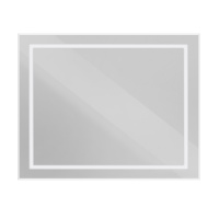 Зеркало в алюминиевой раме со встроенным светильником и сенсорным выключателем и сенсорным выключателем по периметру рамы, SPC-KRAFT-1000-800-SENS-AL, 1000x800x32 мм - Gidratop.ru изображение