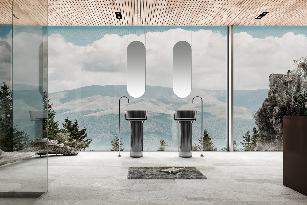 Раковина отдельностоящая прозрачная ABBER Kristall AT2702Onyx черная - Gidratop.ru изображение