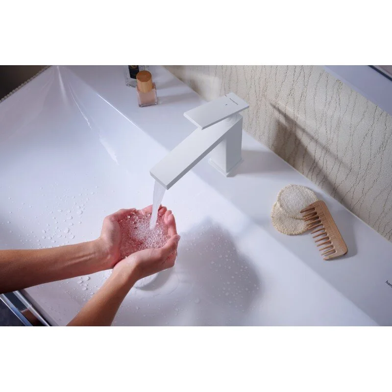 Смеситель для раковины Hansgrohe Tecturis E 73013700, цвет белый матовый - Gidratop.ru изображение