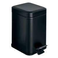 Colombo Black&White Ведро для мусора 3л, с крышкой и педалью, цвет: чёрный матовый - Gidratop.ru изображение