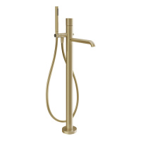 GESSI HABITO DIAMANTATO смеситель для ванны напольный, однорычажный, цвет Brass Brushed PVD - Gidratop.ru изображение