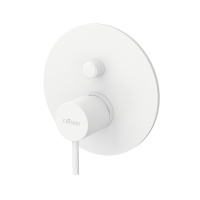 LEAF-VDIM-L-BIO Встраиваемый однорычажный смеситель с переключателем на 2 выхода, исполнение Белый матовый - Gidratop.ru изображение