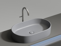 Умывальник чаша накладная овальная (цвет Антрацит Матовый) Element 608x385x122мм - Gidratop.ru изображение