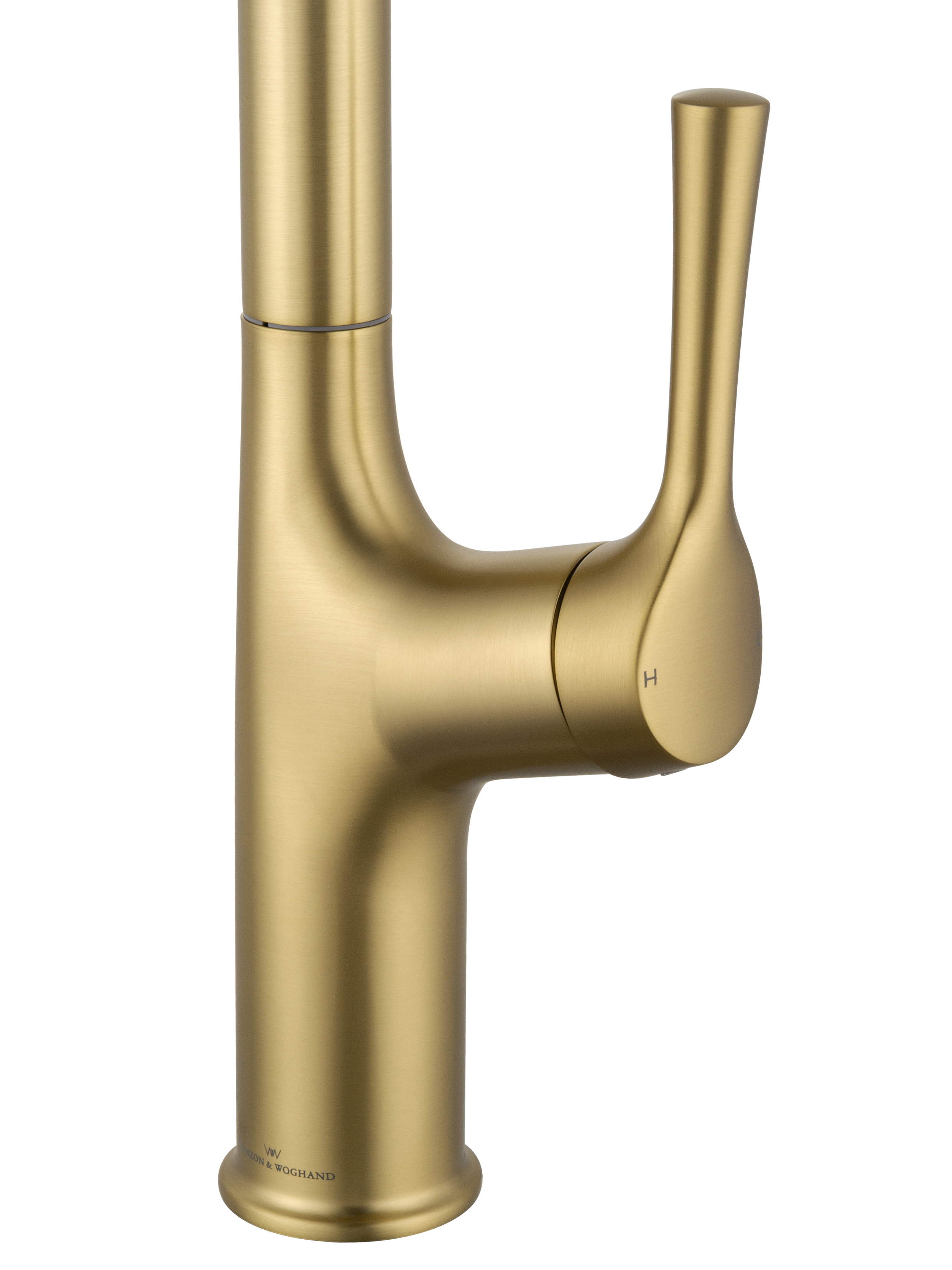 Смеситель для кухни с выдвижным изливом WONZON & WOGHAND, Брашированное золото (WW-AE54123-BG) - Gidratop.ru изображение