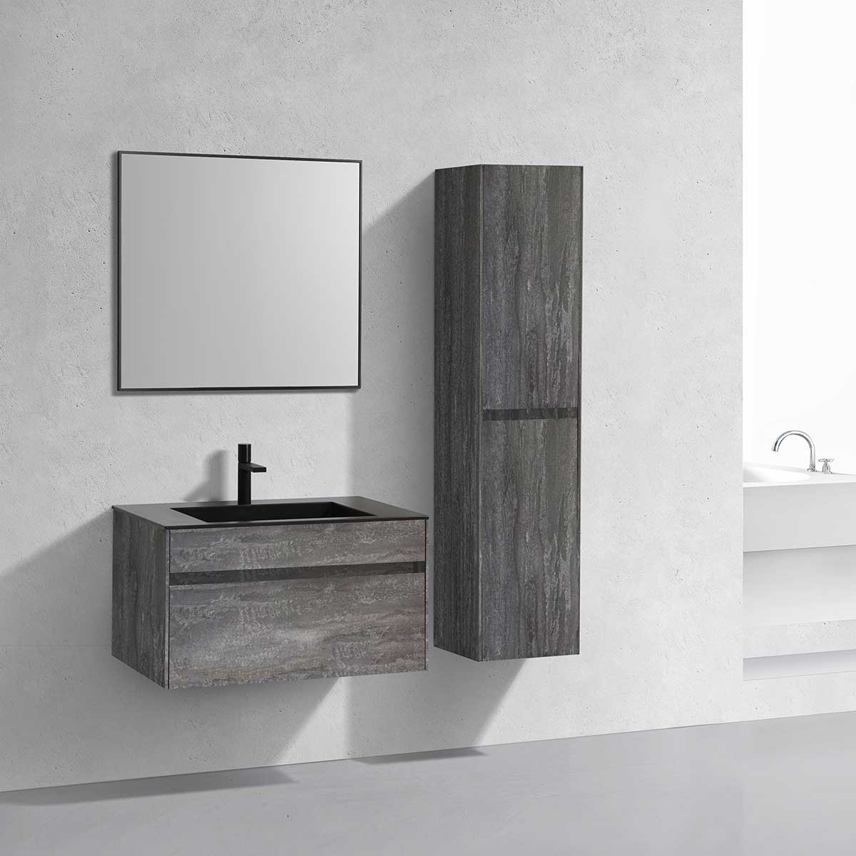 База под раковину Chiara 800 подвесная, 1 выкатной ящик soft-close, G.Stone - Gidratop.ru изображение