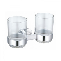 Два стакана для зубных щеток с держателем WONZON & WOGHAND FIRST, Хром (WW-8428) - Gidratop.ru изображение