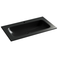 Раковина накладная мебельная Grace прямоугольная c отверстием под смеситель, 810x457x137мм, цвет черный матовый, арт. CN7012MB - Gidratop.ru изображение