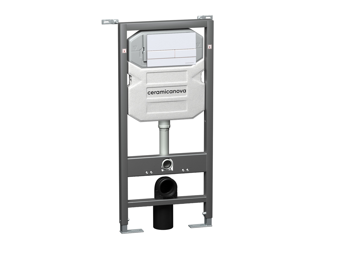 Система инсталляции для унитазов CERAMICANOVA Envision с кнопкой смыва Flat цвет белый, креплениями, арт. CN1002W - Gidratop.ru изображение