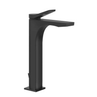 GESSI Rilievo смеситель для раковины на 1 отв. с донным клапаном  h=301мм, излив 159мм , цвет: nero XL - Gidratop.ru изображение