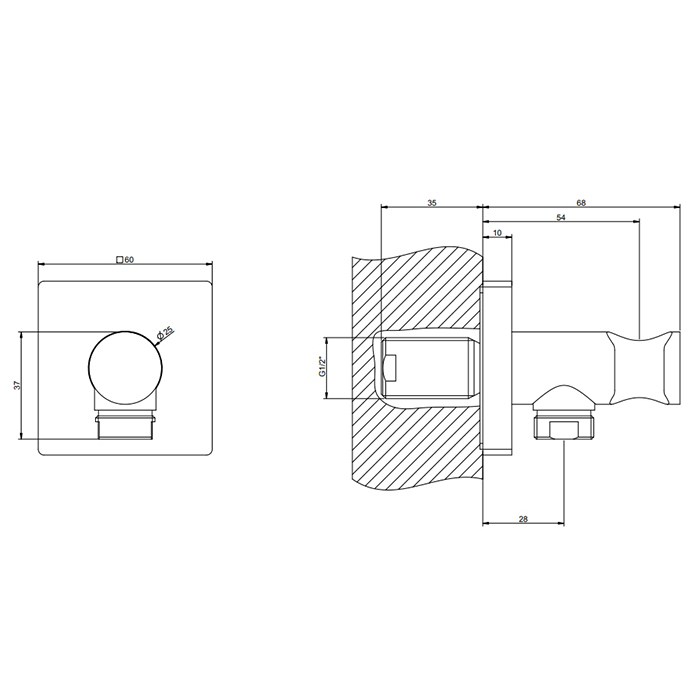 Gessi Emporio shower держатель для душевой лейки с выводом воды, цвет: Finox Brushed Nickel - Gidratop.ru изображение
