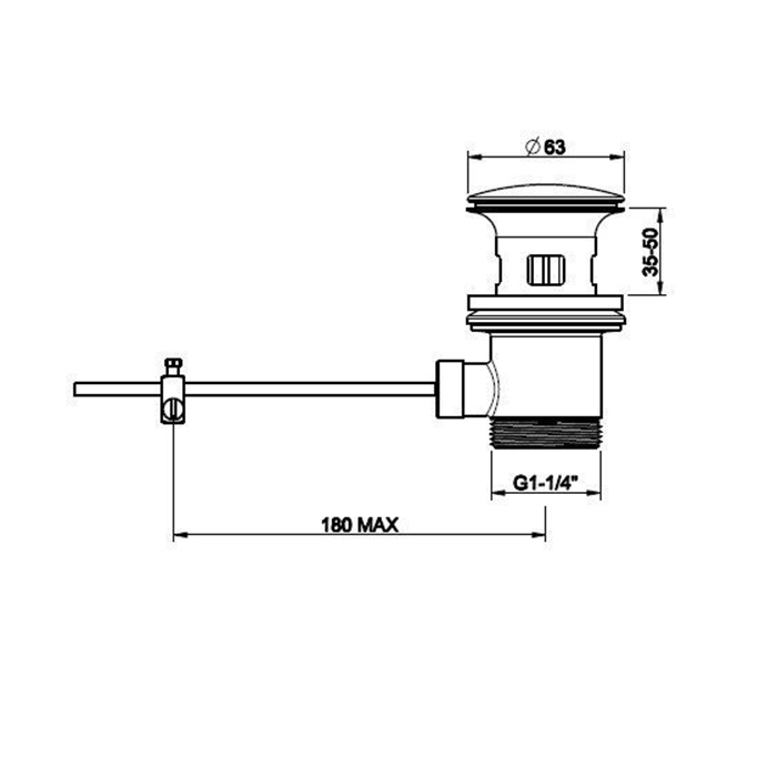 Gessi Emporio Technical accessories донный клапан для раковины на 1 1/4 c донным клапаном и переливом, цвет: Finox Brushed Nickel - Gidratop.ru изображение