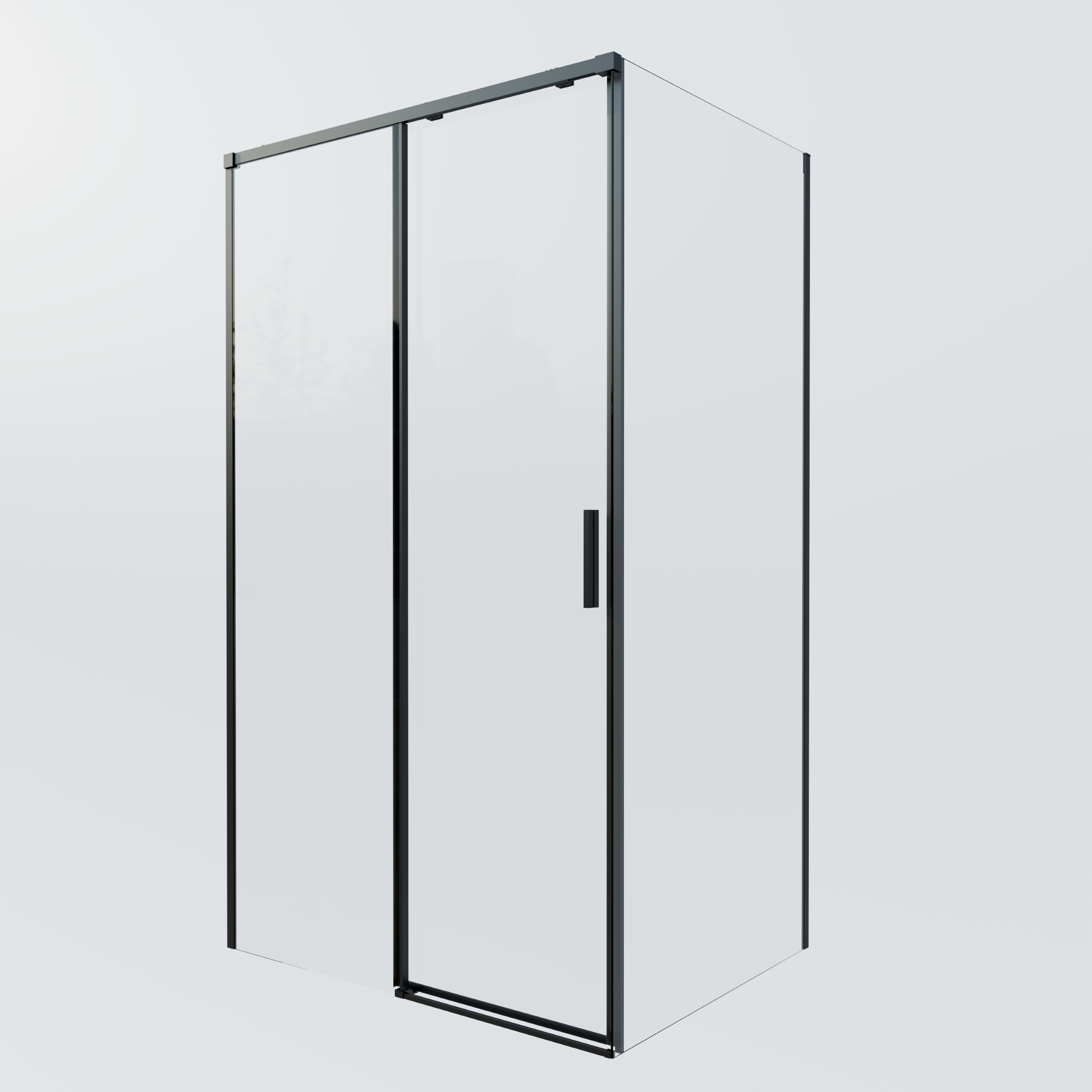 Душевой уголок Soft 2 VSR-3SO28011CLB, 1100*800, черный, стекло прозрачное - Gidratop.ru изображение