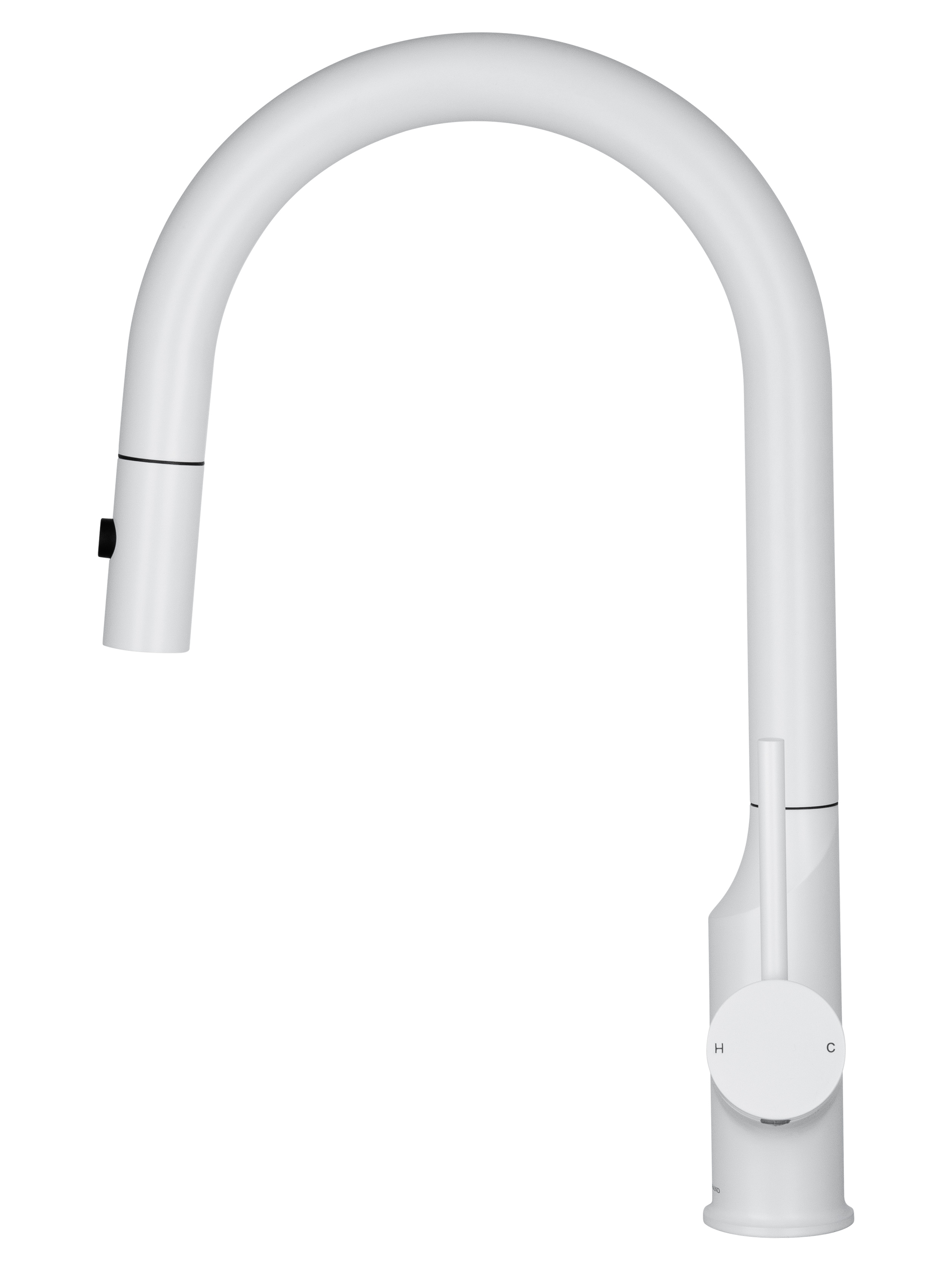 Смеситель для кухни с выдвижным изливом WONZON & WOGHAND, Белый матовый (WW-A21252-MW) - Gidratop.ru изображение