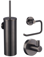 Набор аксессуаров из 3 предметов (крючок, держатель для бумаги, ершик) WONZON & WOGHAND, Темный графит (WW-8100-GM)