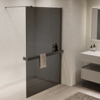 Душевая перегородка Walk-In VSW-1HR120CGGM, 1200*2000, вороненая сталь, стекло тонированное - Gidratop.ru изображение