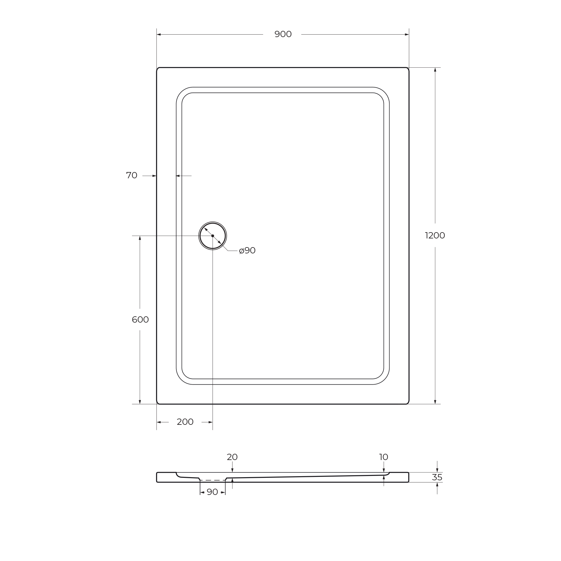 Поддон SMC CEZARES TRAY-M-AH-120/90-35-W - Gidratop.ru изображение