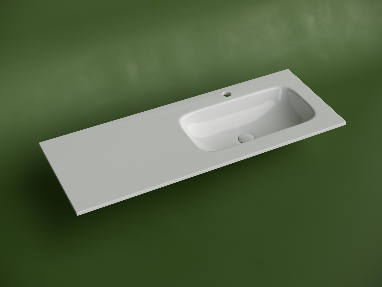 Раковина накладная мебельная CERAMICANOVA Grace прямоугольная 1210x457x137 с чашей справа и отверстием под смеситель цвет белый CN7021 - Gidratop.ru изображение