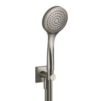 Gessi Emporio shower душевой комплект, состоящий из вывода воды, держателя, шланга 1,50 м и лейки, цвет: Finox Brushed Nickel - Gidratop.ru изображение