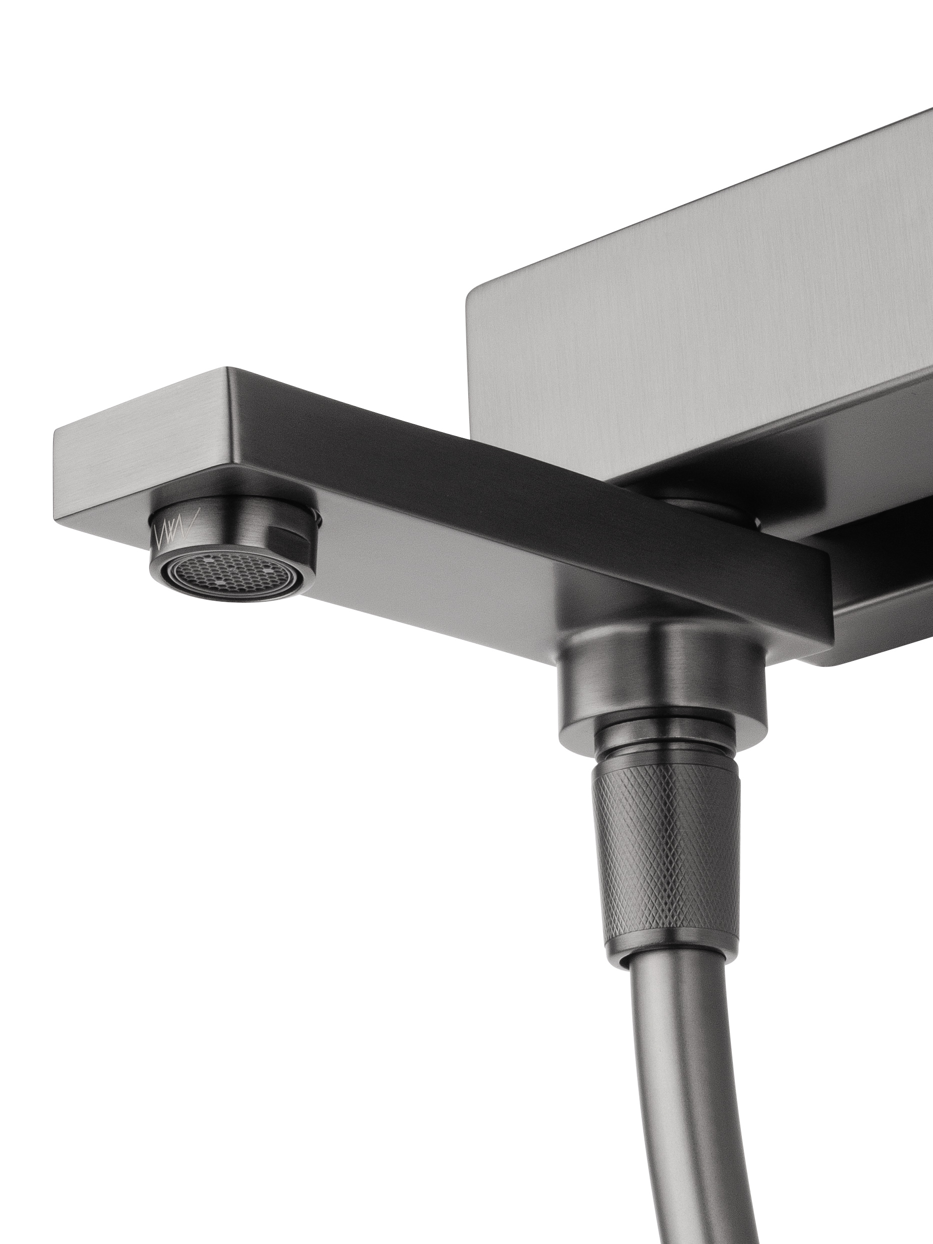 Смеситель для ванны с душем WONZON & WOGHAND CUBE 2.0, Темный графит (WW-88037068-BGM) - Gidratop.ru изображение