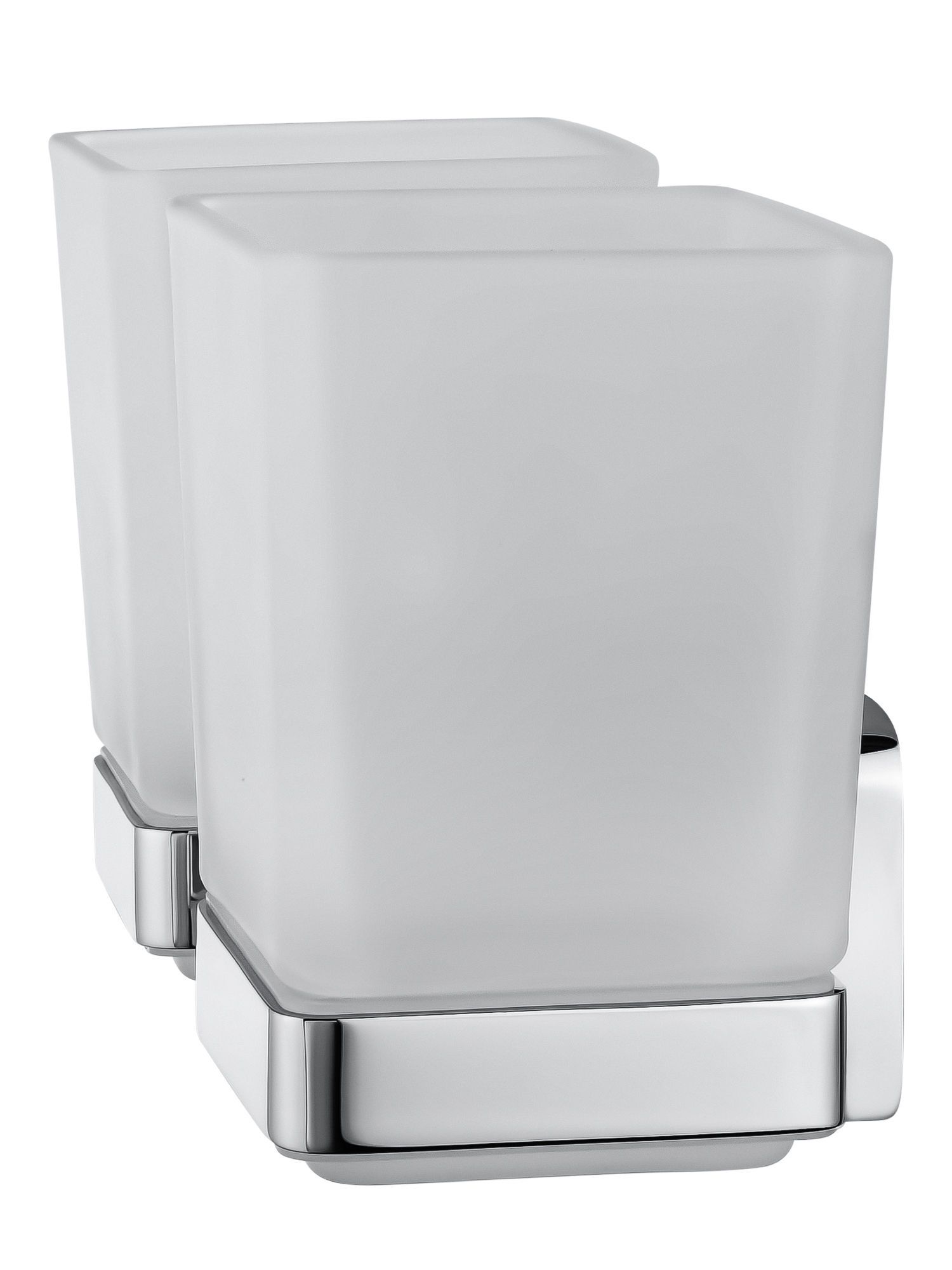 Два стакана для зубных щеток с держателем WONZON & WOGHAND STILL, Хром (WW-6628) - Gidratop.ru изображение