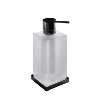 Colombo Look Дозатор для жидкого мыла настольный, цвет: чёрный матовый/матовое стекло - Gidratop.ru изображение