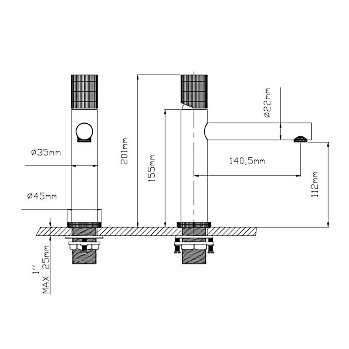 Смеситель для раковины Groove VBF-4G1GM, вороненая сталь - Gidratop.ru изображение
