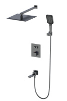 Душевая система с термостатом встраиваемая WONZON & WOGHAND, Темный графит (WW-88929003-BGM) - Gidratop.ru изображение