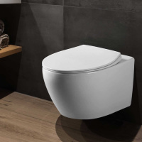 Унитаз подвесной Felice VT1-25 безободковый, цвет белый, ультратонкое soft-close сиденье - Gidratop.ru изображение